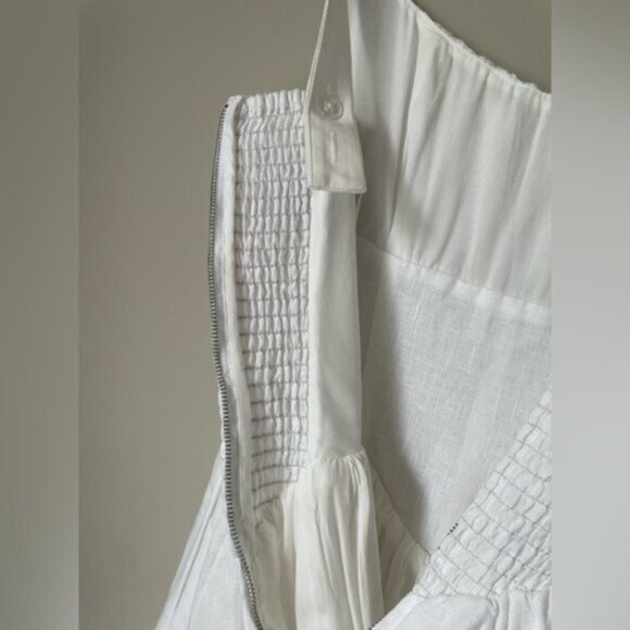 NEW Reformation Balia Linen Sleeveless Midi Dress in White | US 6 UK 10 - Picture 13 of 16